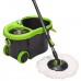 360 Rotating Spin Floor Mop Bucket Set 2 Microfiber Head Cleaning System Tool