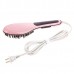 Imitation Version Handheld Innovative Hair Straightener Comb with LCD Temperature Display  Pink