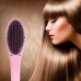 Imitation Version Handheld Innovative Hair Straightener Comb with LCD Temperature Display  Pink