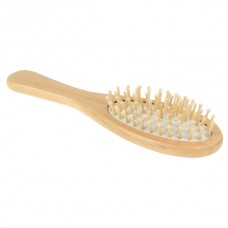 Natural Wooden Massage Hair Comb with Rubber Base   Wooden Brush  Small  White