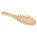 Natural Wooden Massage Hair Comb with Rubber Base   Wooden Brush  Small  White