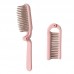 Portable Folding ABS Handle Makeup Hair Comb  Pink