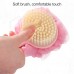 2 In 1 Multi  function Soft Hair Long Handle Bath Ball Body Brush  Pink