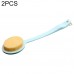 2 PCS Back Massage Bath Brush Nylon Brush Head Long Handle Bath Rubbing Brush  Blue