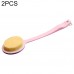 2 PCS Back Massage Bath Brush Nylon Brush Head Long Handle Bath Rubbing Brush  Pink