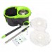 360 Rotating Spin Floor Mop Bucket Set 2 Microfiber Head Cleaning System Tool