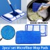 2pcs Reusable Microfiber Mop Pads Washable Dry Wet Cleaning Home Floor Clean Pad